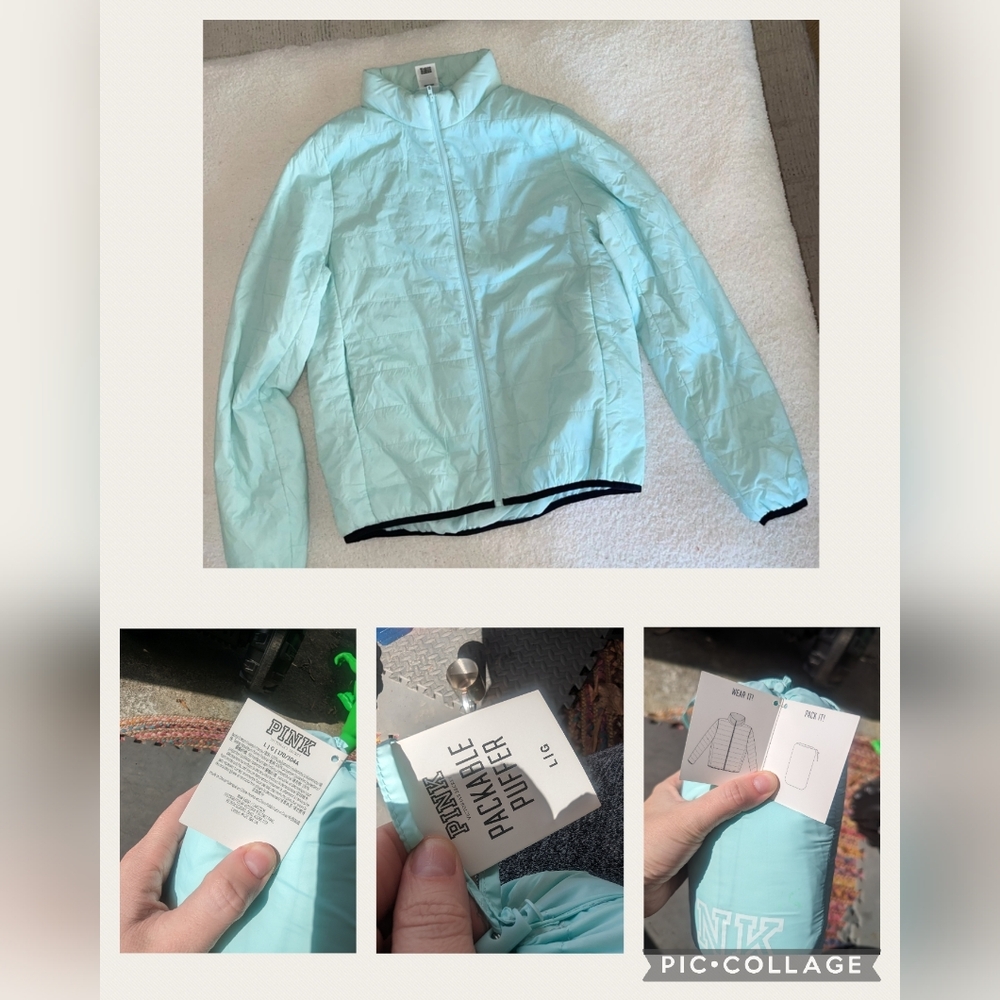 NWT PINK Victoria's Secret Packable Puffer Jacket